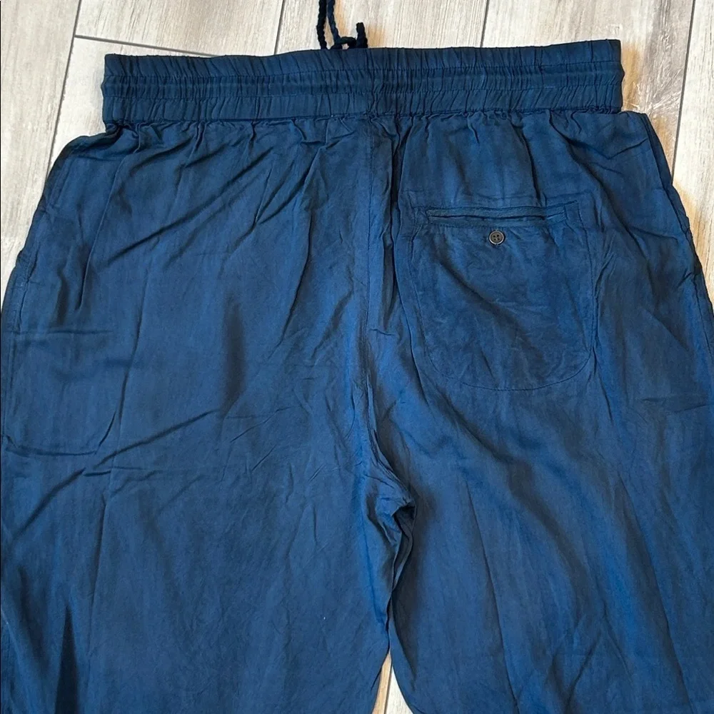 Novica navy blue polyester jogger pants size small